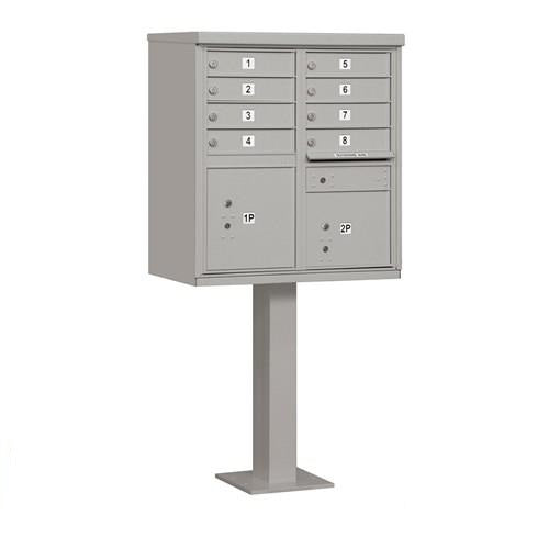 Mailboxes 3308GRY-U Salsbury Cluster Box Unit with 8 Doors and 2 Parcel Lockers in Gray with USPS Access - Type I