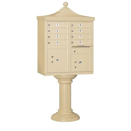 Mailboxes 3308R-SAN-U Salsbury Regency Decorative Cluster Box Unit with 8 Doors and 2 Parcel Lockers in Sandstone with USPS Access  Type I