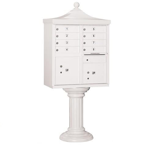 Mailboxes 3308R-WHT-U Salsbury Regency Decorative Cluster Box Unit with 8 Doors and 2 Parcel Lockers in White with USPS Access - Type I