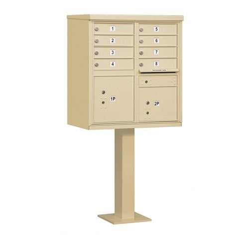 Mailboxes 3308SAN-U Salsbury Cluster Box Unit with 8 Doors and 2 Parcel Lockers in Sandstone with USPS Access  Type I