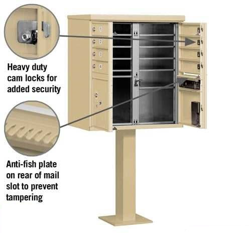 Mailboxes 3308SAN-U Salsbury Cluster Box Unit with 8 Doors and 2 Parcel Lockers in Sandstone with USPS Access  Type I