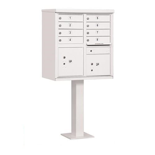 Mailboxes 3308WHT-U Salsbury Cluster Box Unit with 8 Doors and 2 Parcel Lockers in White with USPS Access - Type I