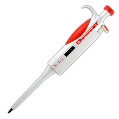 Globe Scientific 3311-1 Pipette Diamond PRO Adjustable Volume 0.1 - 2.5uL Red