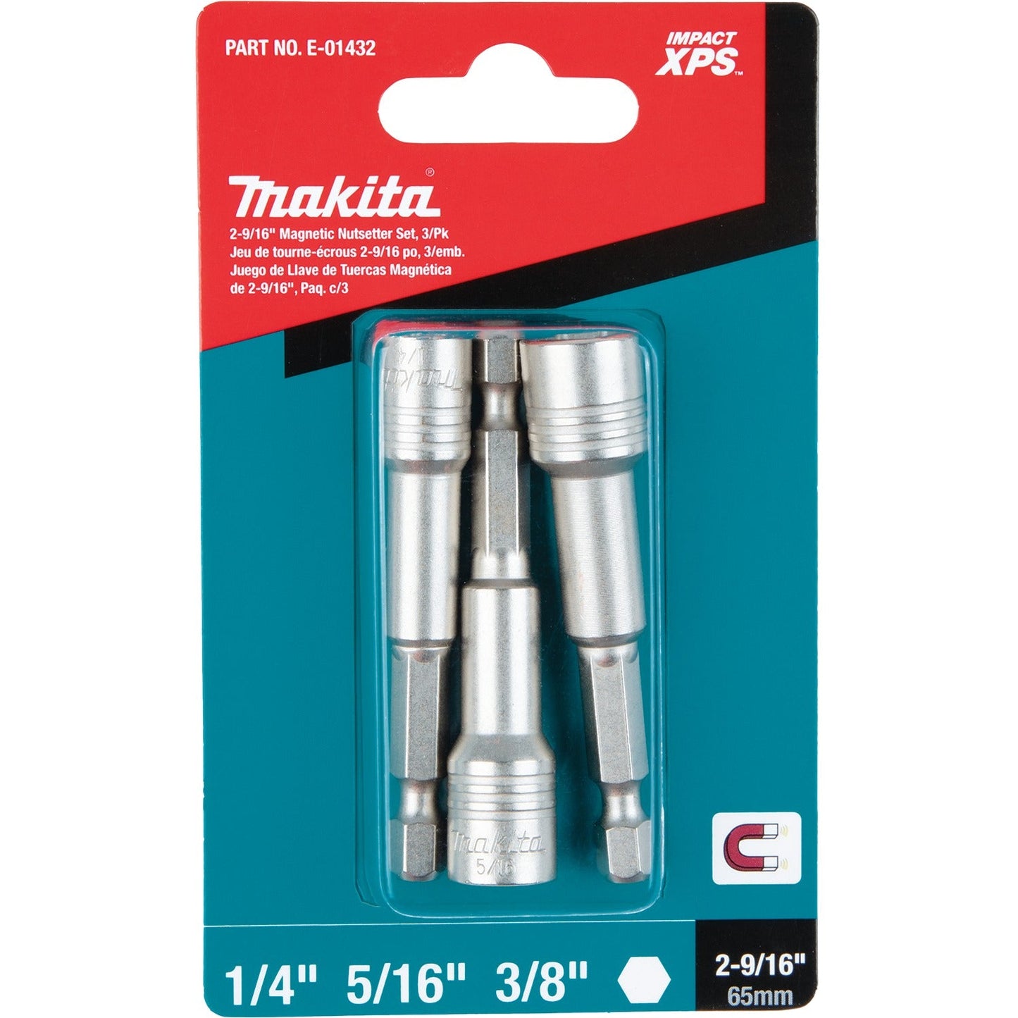 Makita E-01432 Impact XPS® 3 Pc. 2‘9/16" Magnetic Nutsetter Set