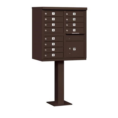 Mailboxes 3312BRZ-U Salsbury Cluster Box Unit with 12 Doors and 1 Parcel Locker in Bronze with USPS Access - Type II