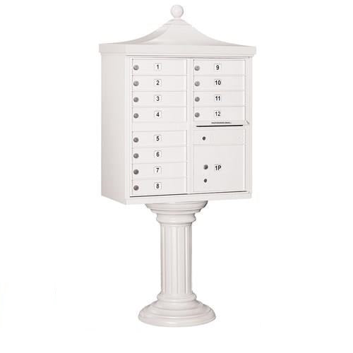 Mailboxes 3312R-WHT-U Salsbury Regency Decorative Cluster Box Unit with 12 Doors and 1 Parcel Locker in White with USPS Access - Type II