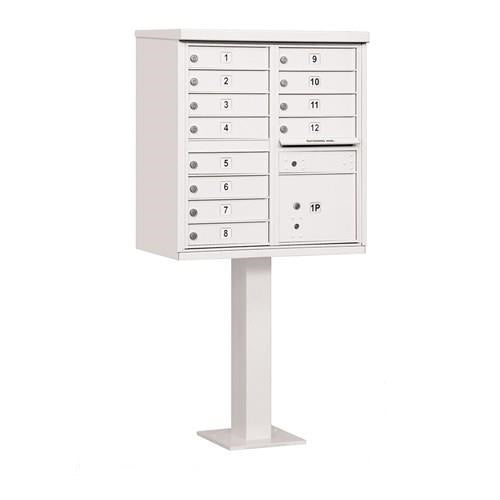 Mailboxes 3312WHT-U Salsbury Cluster Box Unit with 12 Doors and 1 Parcel Locker in White with USPS Access - Type II