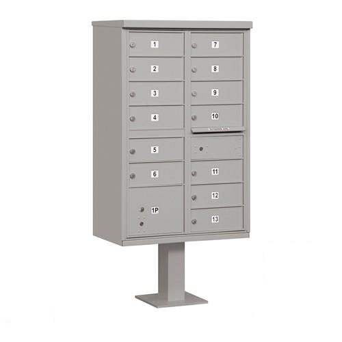 Mailboxes 3313GRY-U Salsbury Cluster Box Unit with 13 Doors and 1 Parcel Locker in Gray with USPS Access - Type IV