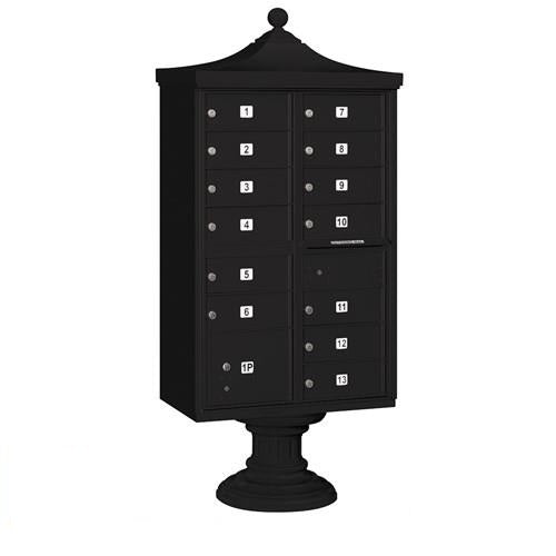 Mailboxes 3313R-BLK-U Salsbury Regency Decorative Cluster Box Unit with 13 Doors and 1 Parcel Locker in Black with USPS Access - Type IV