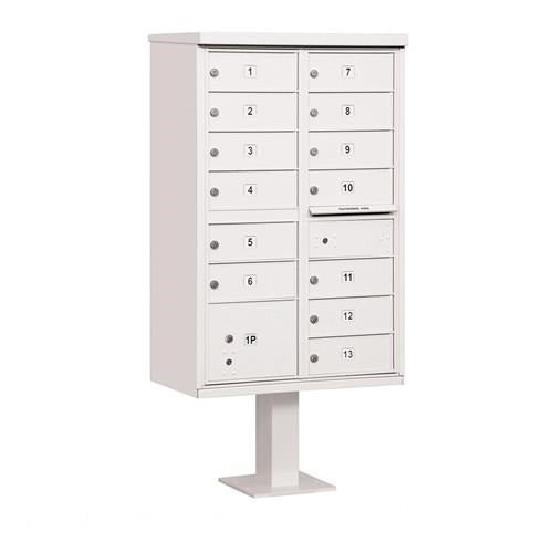 Mailboxes 3313WHT-U Salsbury Cluster Box Unit with 13 Doors and 1 Parcel Locker in White with USPS Access - Type IV