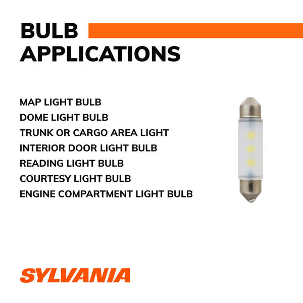 Sylvania Automotive 33268 Sylvania 578 White Syl Led Mini Bulb, 1 Pack