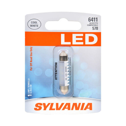 Sylvania Automotive 33274 Sylvania 6411 White Syl Led Mini Bulb, 1 Pack