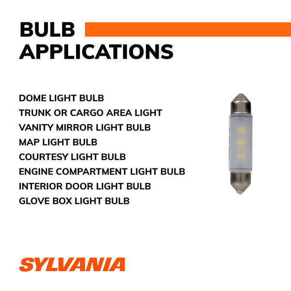 Sylvania Automotive 33274 Sylvania 6411 White Syl Led Mini Bulb, 1 Pack