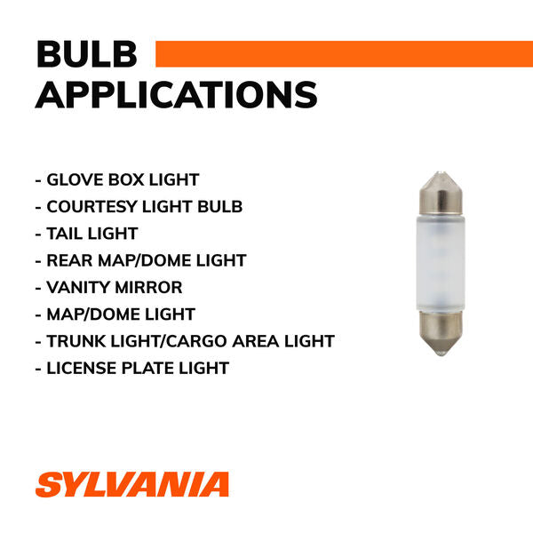 Sylvania Automotive 33276 Sylvania 6418 White Syl Led Mini Bulb, 1 Pack