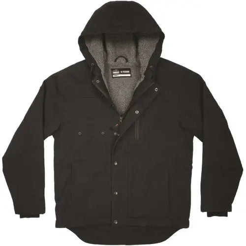 Ergodyne 41235 N-Ferno 6468 Heavy-Duty Duck Canvas Work Jacket - Sherpa Lined, Water Resistant XL (Black)