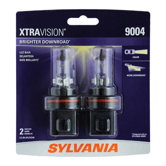 Sylvania Automotive 33461 Sylvania 9004 Xtravision Halogen Headlight Bulb, 2 Pack