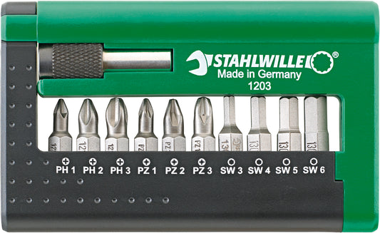 Stahlwille 96080115 1203 BIT-SET FUER ELEKTRONISCHE BOHRMASCHINEN Bit Box