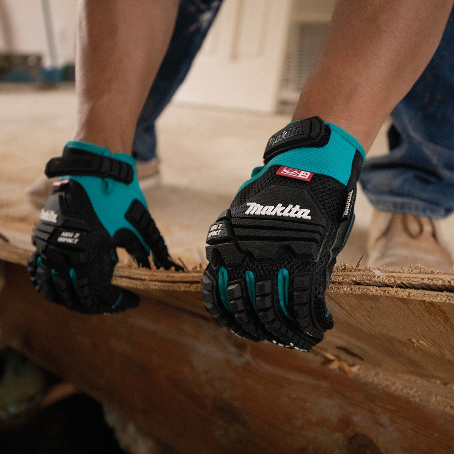 Makita T-04276 Advanced ANSI 2 Impact‘Rated Demolition Gloves (Medium)