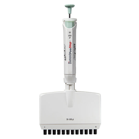 Globe Scientific 3365-300 Pipette Diamond PosiStop Fully Autoclavable 12-Channel Adjustable volume 30 - 300ul Yellow