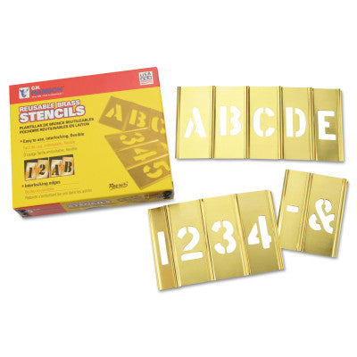 C.H. Hanson 10071 2" 45Pc Letter & Numberstencil Set Brass