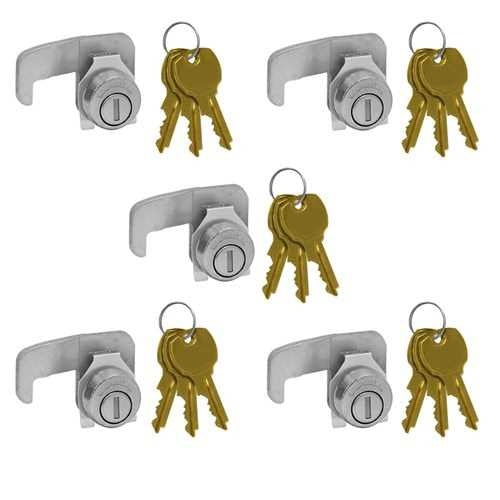 Mailboxes 3390-5 Standard Locks - Replacement for F Series CBU Door with 3 Keys per Lock - 5 Pack