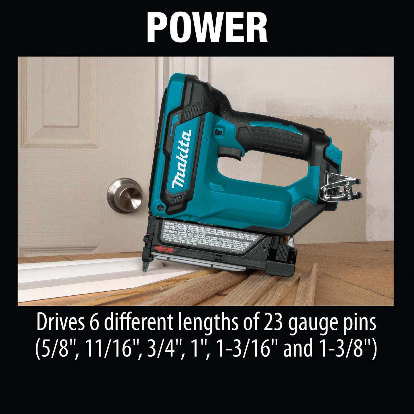 Makita TP03Z 12V max CXT® Lithium‘Ion Cordless Pin Nailer, 23 Ga., Tool Only