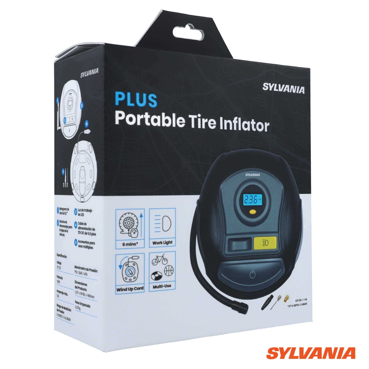 Sylvania Automotive 34160 Sylvania Plus Portable Tire Inflator