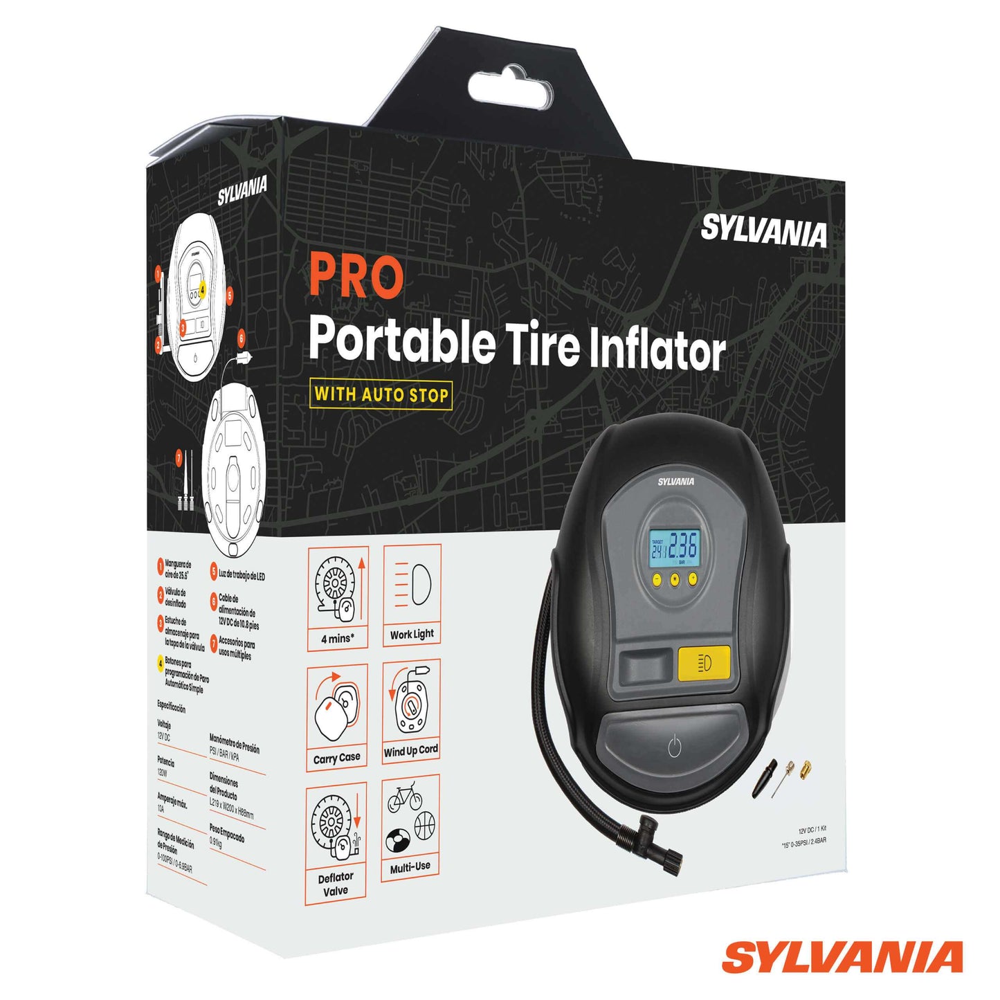 Sylvania Automotive 34162 Sylvania Pro Portable Tire Inflator