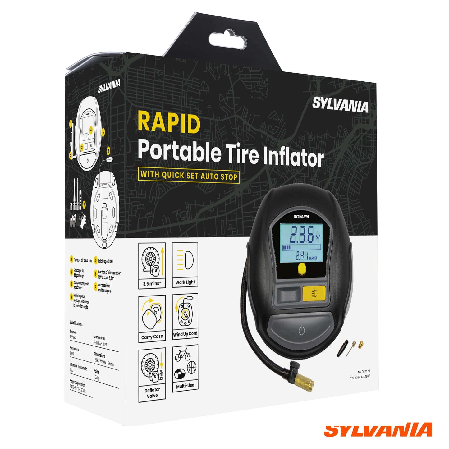 Sylvania Automotive 34164 Sylvania Rapid Portable Tire Inflator