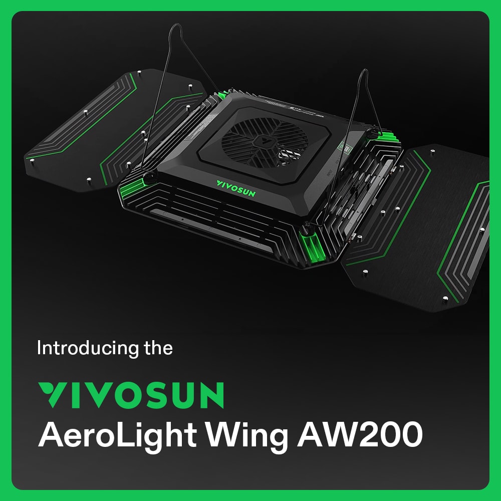 Vivosun AeroLight Wing AW200 Tunable Spectrum LED Grow Light 200W, with Integrated Circulation Fan, Compatible with APP, 3 x 3 Ft. Coverage