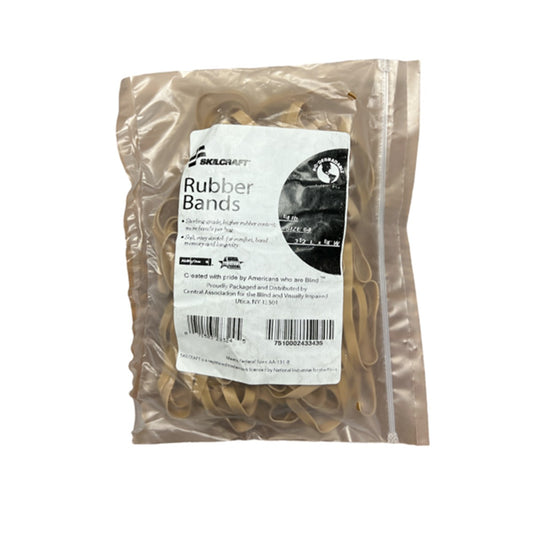 AbilityOne 7510002433435 SKILCRAFT Rubberbands, Size 64, 1/4 lb - Size: #64 - Natural Crepe