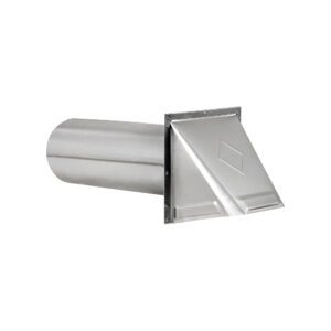 Lambro 344-B 4 Inch Aluminum Wall Exhaust Hood Dryer Vent – Damper – 11 Inch Pipe