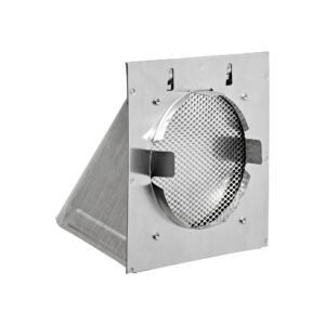 Lambro 3440SNT 4 Inch Aluminum Wall Exhaust Hood Bath Fan Vent – Damper – Screen – Flush Mount