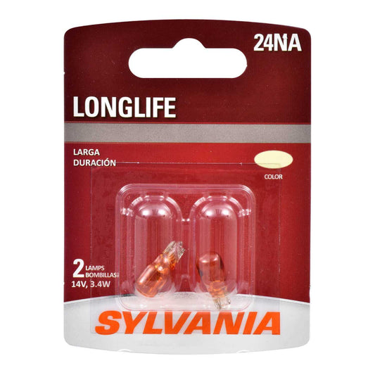 Sylvania Automotive 34460 Sylvania 24Na Long Life Mini Bulb, 2 Pack