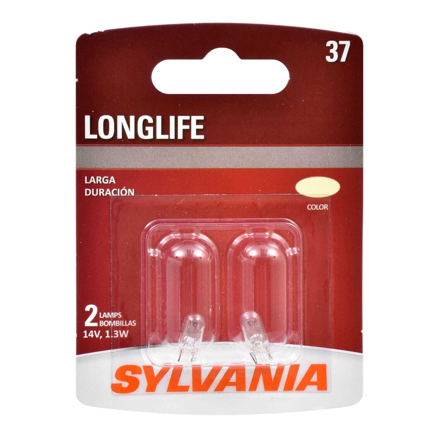 Sylvania Automotive 34461 Sylvania 37 Long Life Mini Bulb, 2 Pack