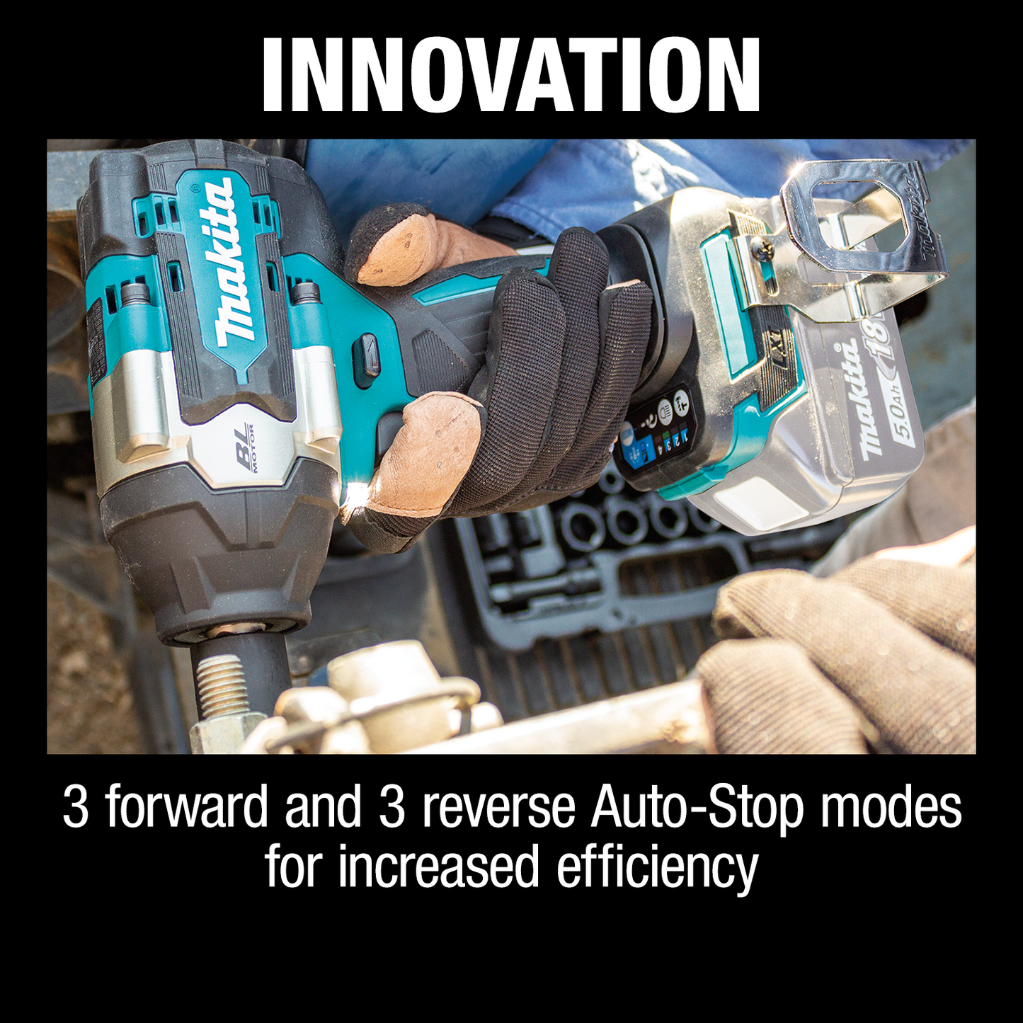 Makita XWT18Z 18V LXT® Lithium‘Ion Brushless Cordless 4‘Speed Mid‘Torque 1/2" Sq. Drive Impact Wrench w/ Detent Anvil, Tool Only