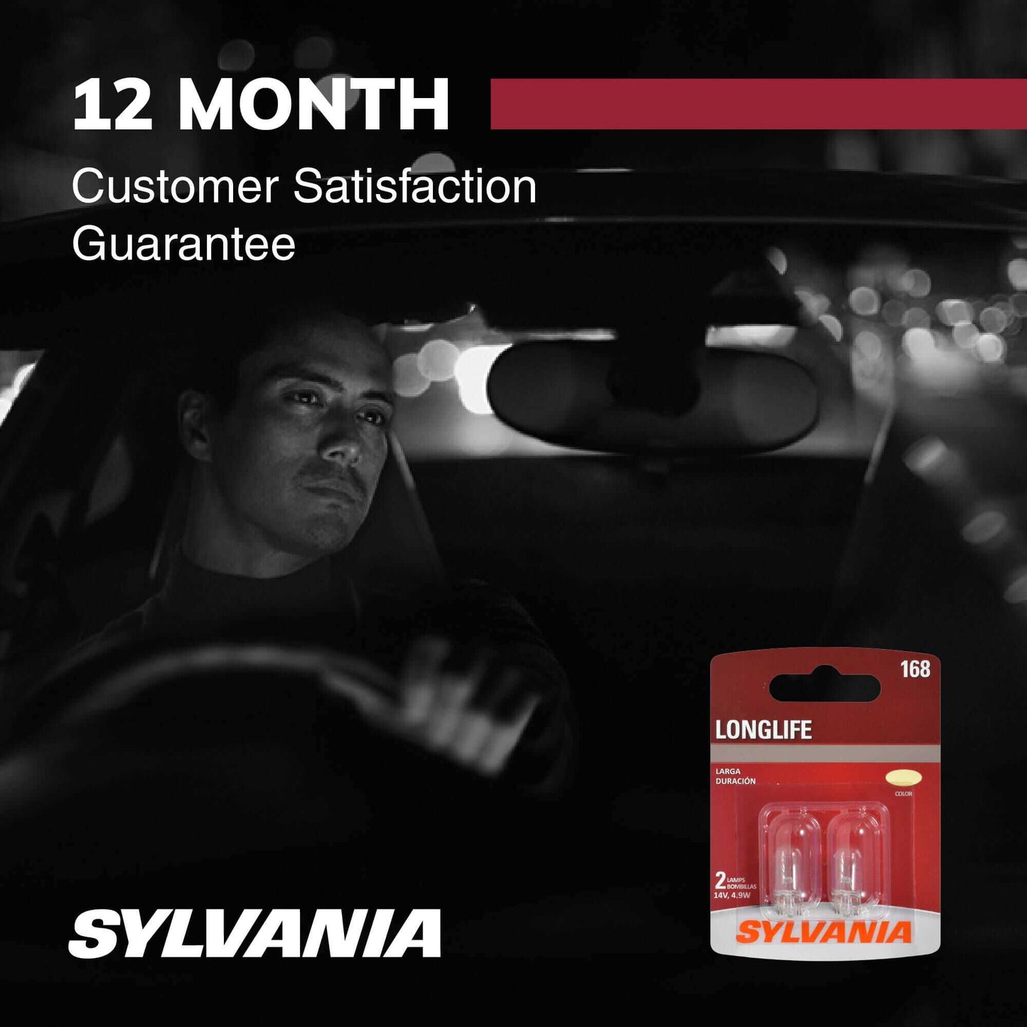 Sylvania Automotive 34476 Sylvania 168 Long Life Mini Bulb, 2 Pack