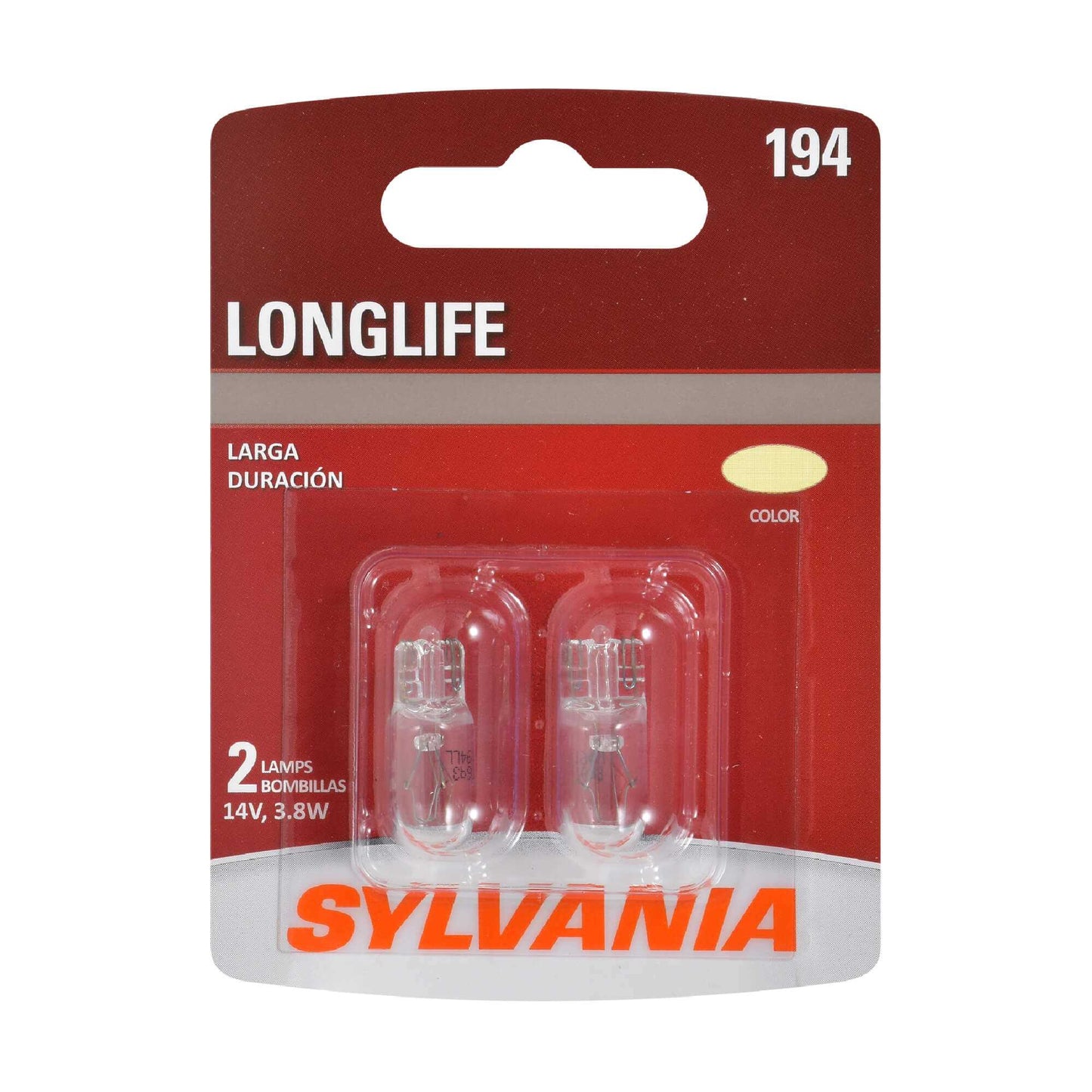 Sylvania Automotive 34477 Sylvania 194 Long Life Mini Bulb, 2 Pack