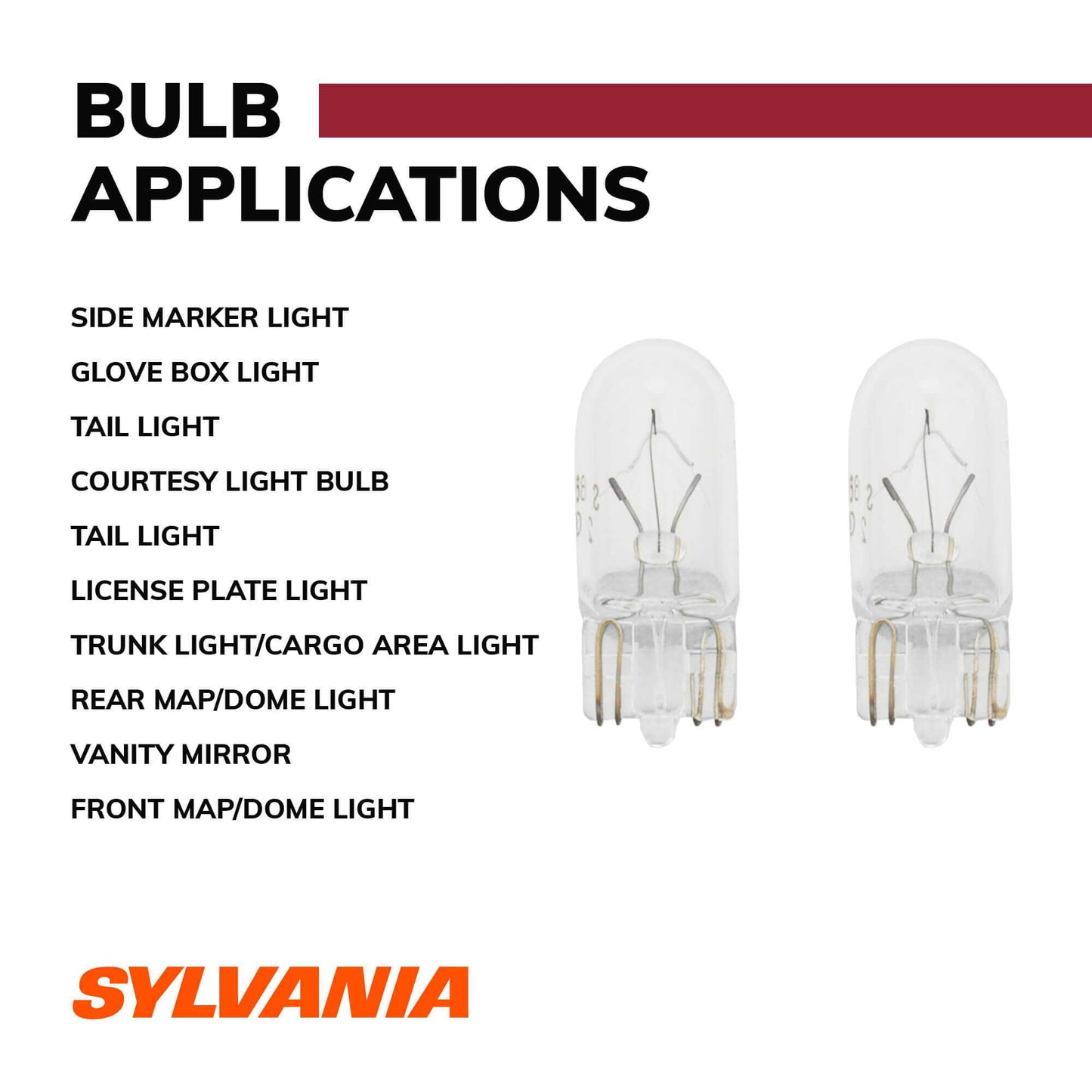 Sylvania Automotive 34477 Sylvania 194 Long Life Mini Bulb, 2 Pack