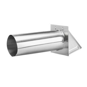 Lambro 344-B 4 Inch Aluminum Wall Exhaust Hood Dryer Vent – Damper – 11 Inch Pipe