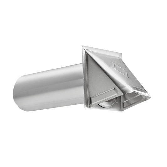 Lambro 344-B 4 Inch Aluminum Wall Exhaust Hood Dryer Vent – Damper – 11 Inch Pipe