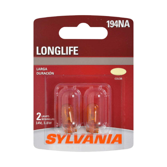 Sylvania Automotive 34543 Sylvania 194Na Long Life Mini Bulb, 2 Pack