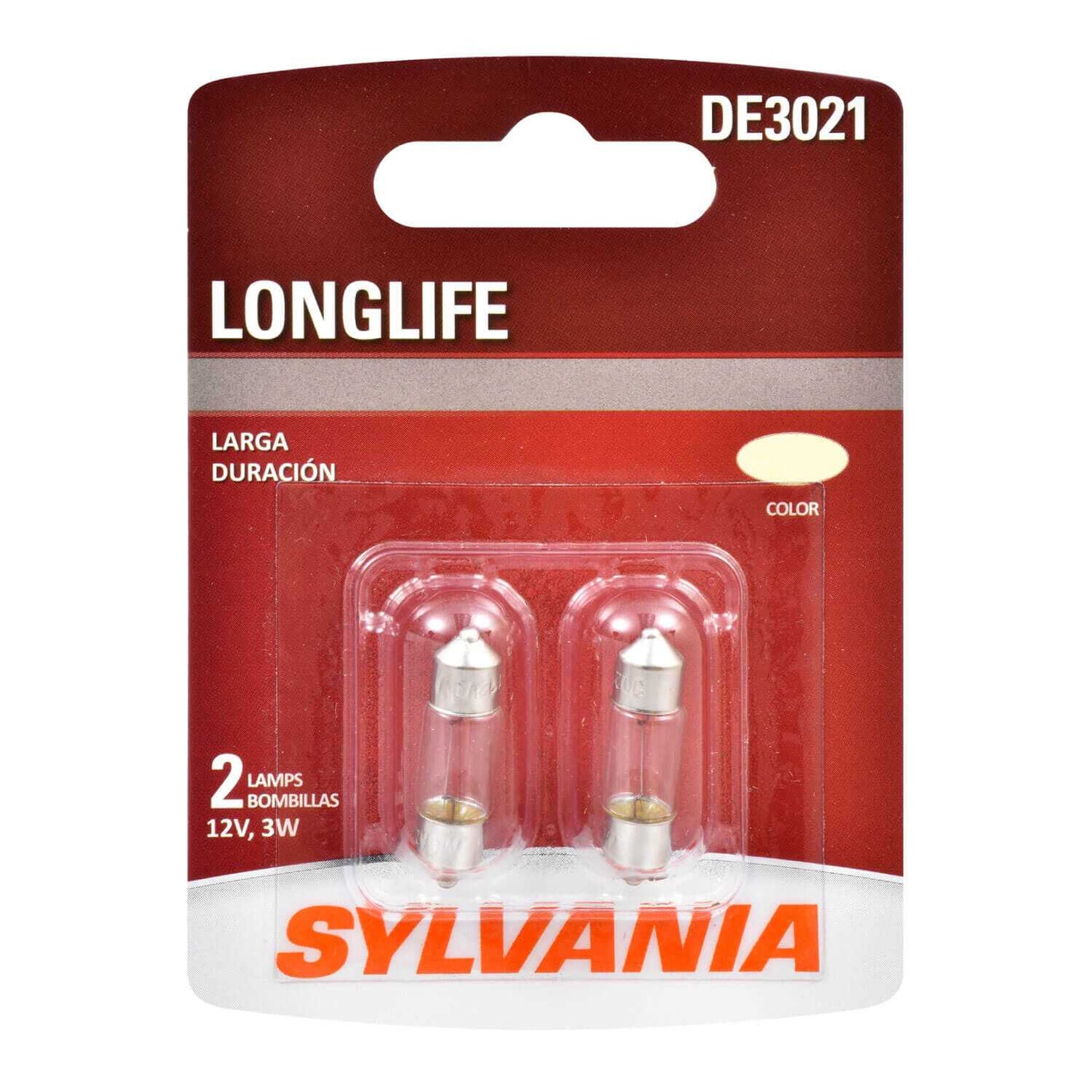 Sylvania Automotive 34564 Sylvania De3021 Long Life Mini Bulb, 2 Pack