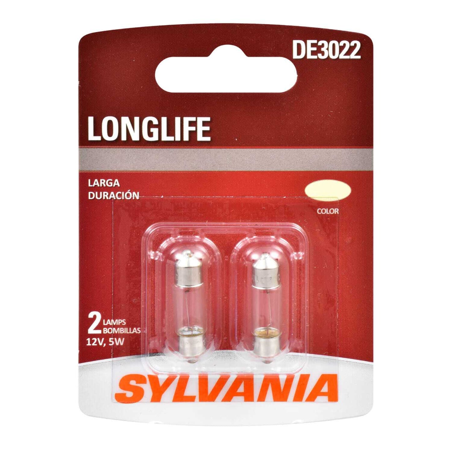 Sylvania Automotive 34565 Sylvania De3022 Long Life Mini Bulb, 2 Pack