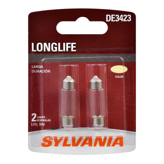 Sylvania Automotive 34567 Sylvania De3423 Long Life Mini Bulb, 2 Pack