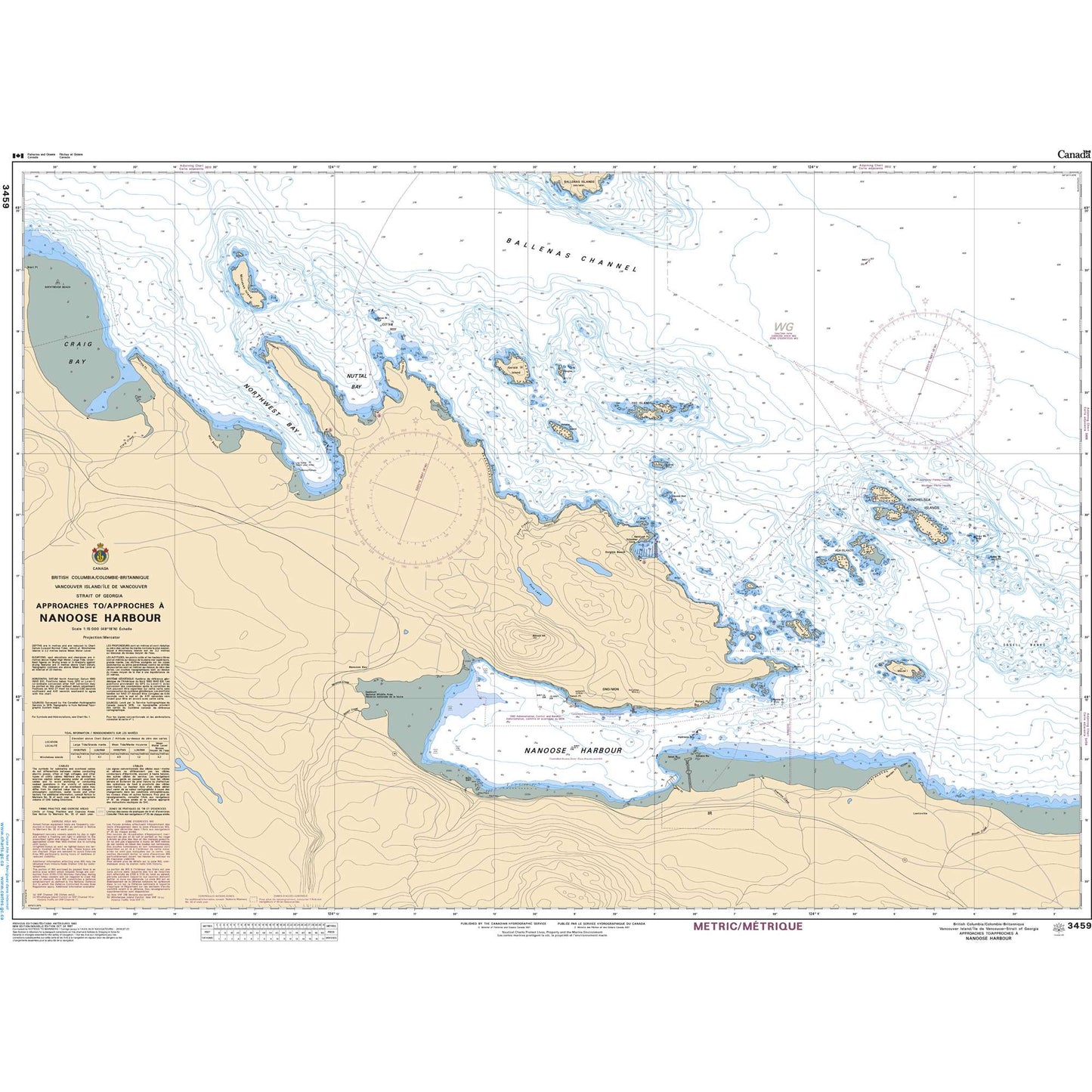 Paradise Clay CAN3459 CHS Chart Approaches to/Approches Nanoose Harbour