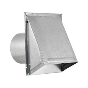 Lambro 3460G-6 6 Inch Galvanized Steel Exhaust Wall Hood Vent – 6 Inch Pipe