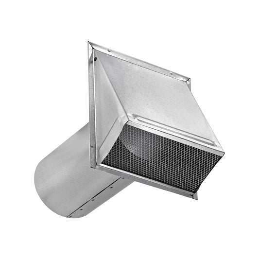 Lambro 3460GNDS-11 6 Inch Galvanized Steel Fresh Air Wall Intake Vent – Screen (No Damper)