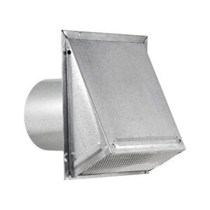 Lambro 3480GS-6 8 Inch Galvanized Steel Wall Exhaust Hood Vent – Damper – Screen – 6 Inch Pipe