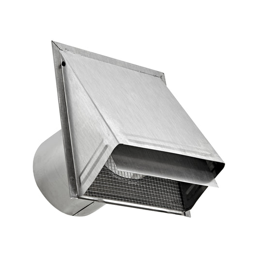 Lambro 3460MS-6 6 Inch Aluminum Wall Exhaust Hood Bath Fan Vent – Damper – Wire Mesh Screen – 6 Inch Pipe